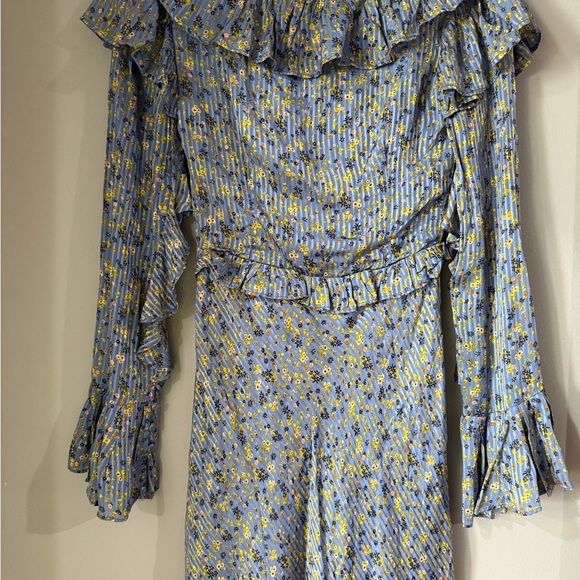 Free people Floral Blue Ruffle Dress - Picture 8 of 13
